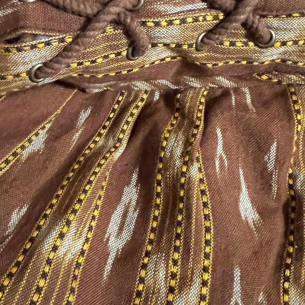 SOLD •$128 Free People New Romantics Brown Tribal Lattice Shorts - Picture 6 of 12